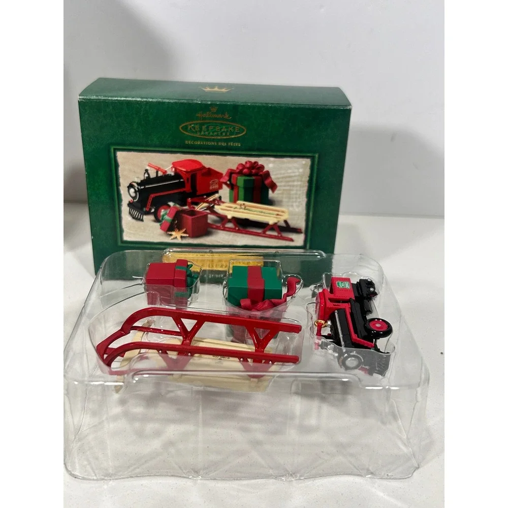 Hallmark Keepsake Ornaments Santa's Sleigh 2001 & Christmas Morning Treasures